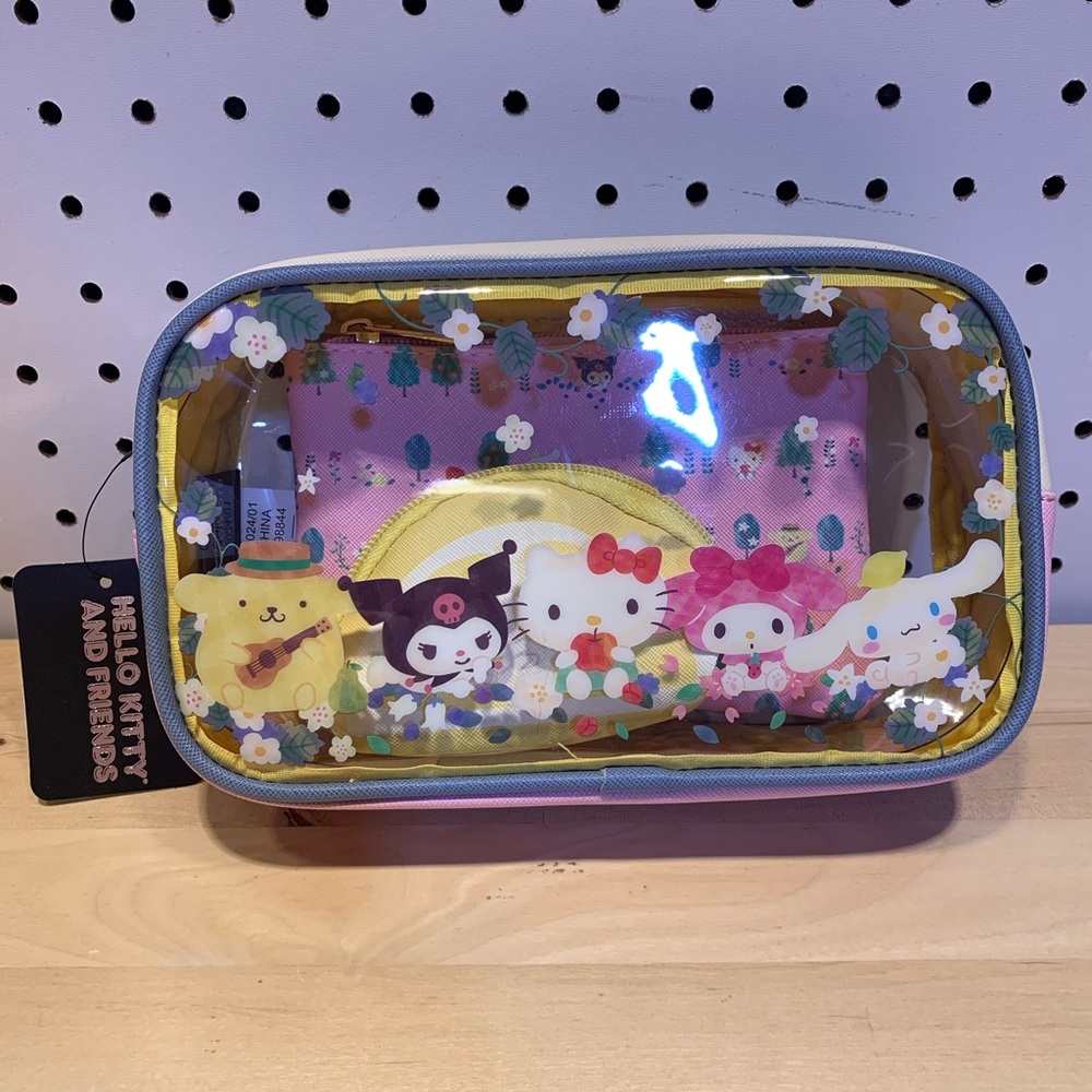 Bioworld Sanrio Hello Kitty & Friends Fruits Cosmetic Makeup Case 3pc Set